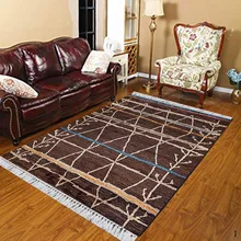 Else Nordec черно-белый ikat скандинавский геометрический 3d принт Противоскользящий килим моющийся декоративный килим Площадь Ковер богемный ковер