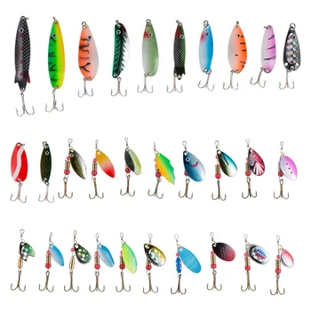 

Bassdash Hard Inline Spinner Baits Spoons Metal Fishing Lure Kit Jigs with Tackle Box for Freshwater Fishing