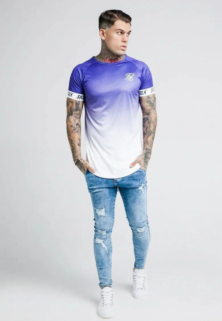 SikSilk синий Fade Tech Футболка мужская