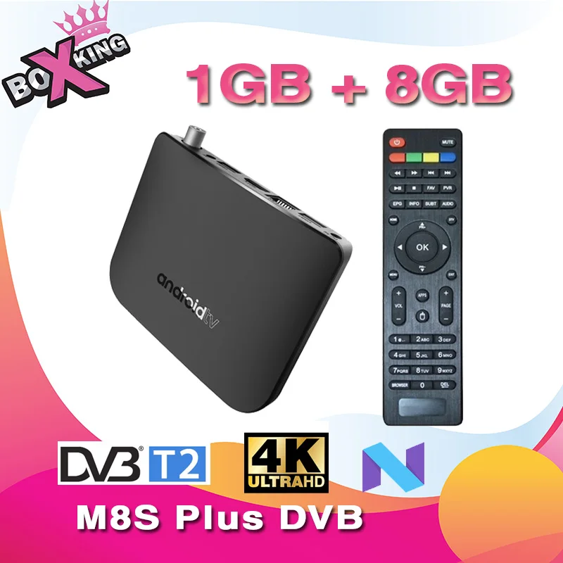 

MECOOL M8S Plus DVB - T / T2 Amlogic S905D Quad-Core Android 7.1 4K ULTRA HD 1GB Ram 8GB Rom Set Top TV Box
