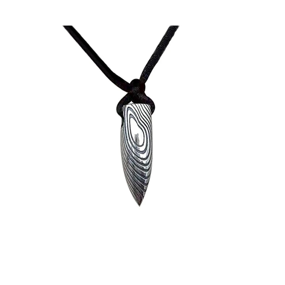 

Lureme Wolf Warriors 2 True Man Necklace Vintage Silver Bullet Head Pendant with Black Rope (nl005747)