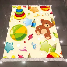 Else кремовый пол бурый медведь цветные детские игрушки звезда 3d принт Нескользящая задняя моющаяся декоративная килим детская комната коврик ковер