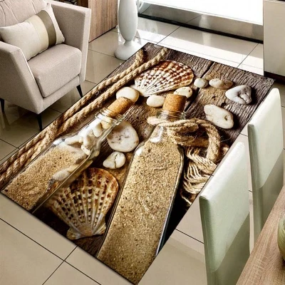 Else пляжные песочные стеклянные бутылки морские раковины 3d принт Нескользящая микрофибра Гостиная декоративный современный моющийся коврик