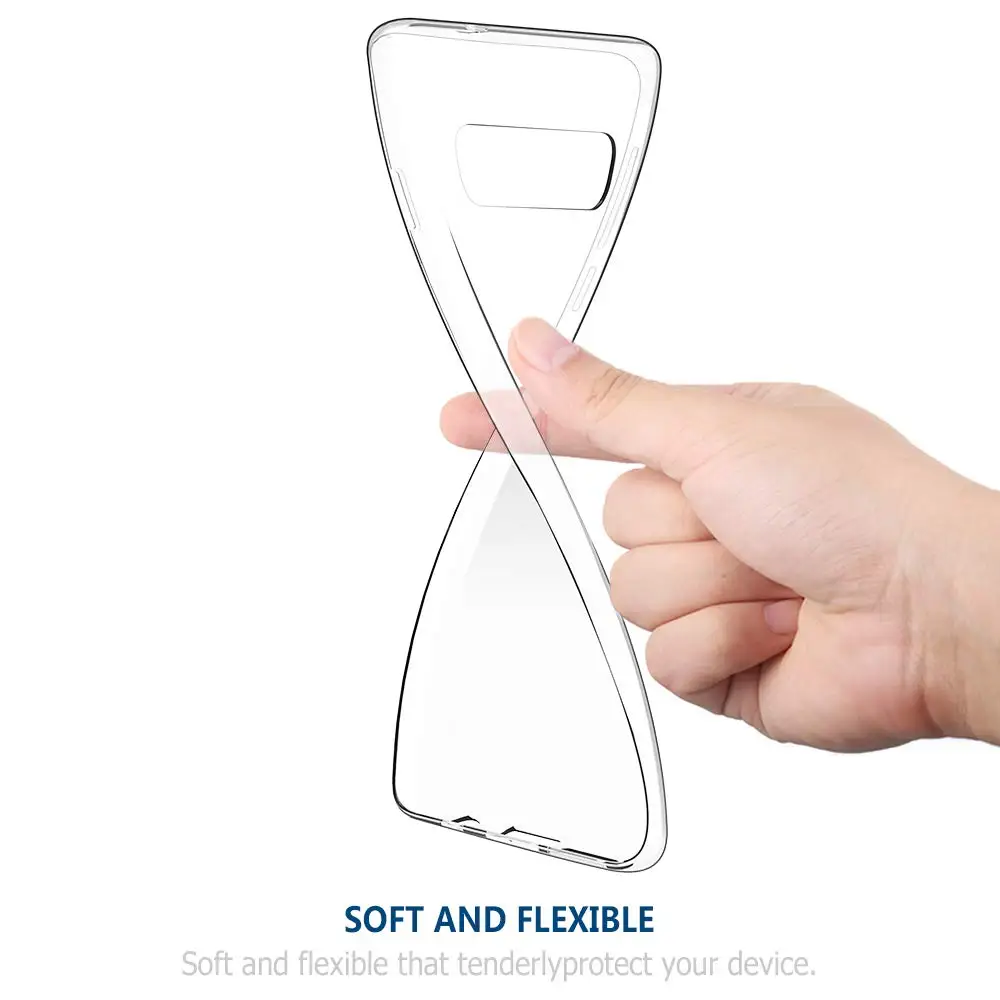  Stand case compatible Samsung S8 S9 S10 Plus Note 8 9 10 fully Clear Case in Gel TPU FIT