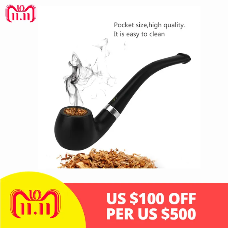 

1pcs Fashion Black Curved Smoking Pipe Weed Pipe Bakelite Smoking Pipe classic tobacco pipe