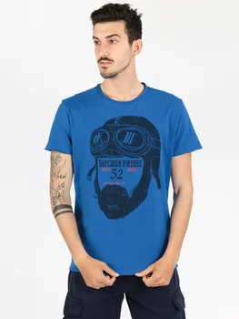 

T-shirts printed cotton hipster-Blue