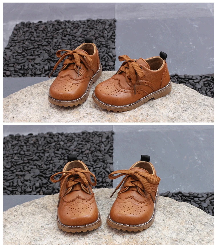 Весенне-осенняя модная детская обувь на плоской подошве в британском стиле; детская обувь из натуральной кожи; кожаная обувь для маленьких мальчиков и девочек; chaussure enfant; 041