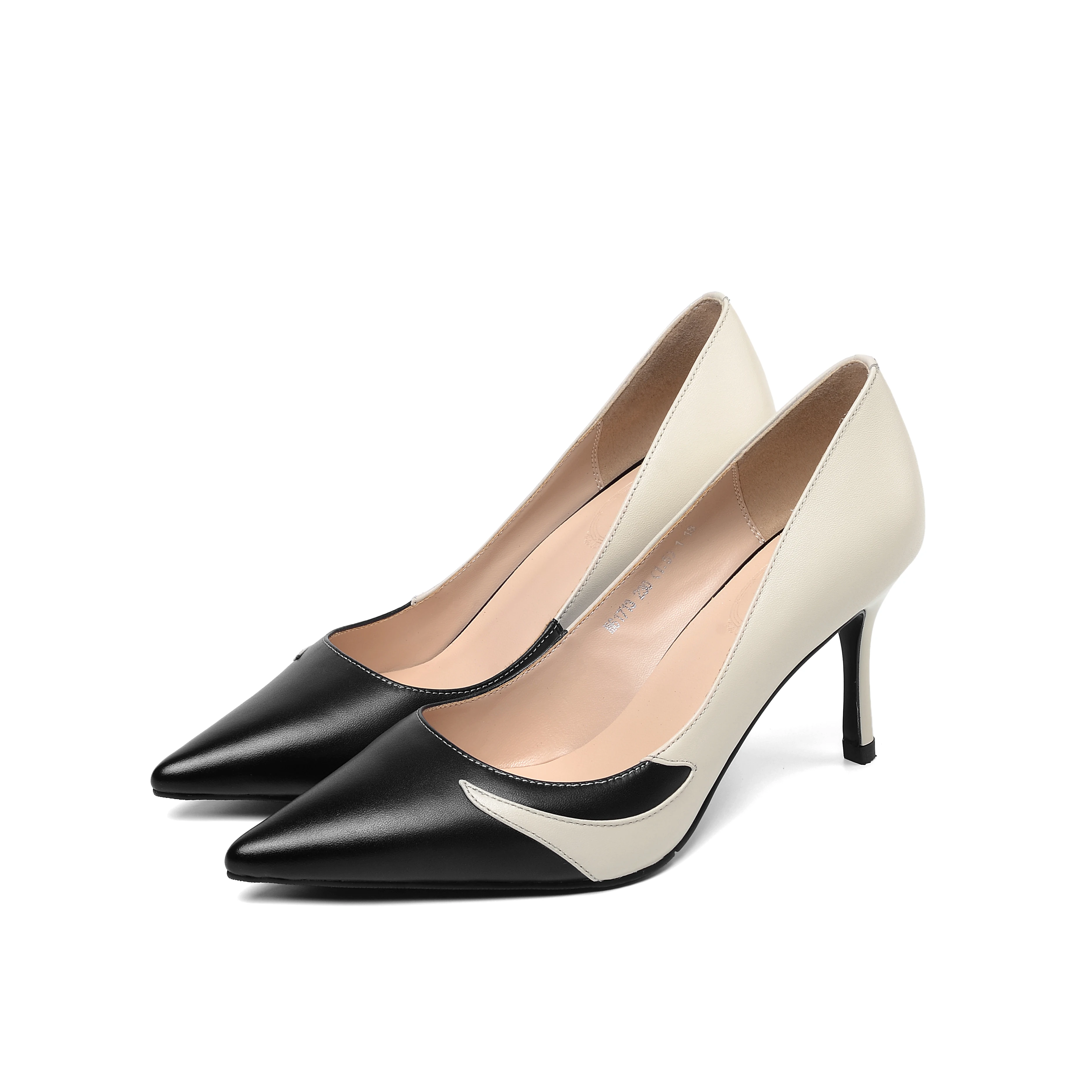Женская обувь на высоком каблуке Кожаные туфли-лодочки женская обувь Модные пикантные туфли-лодочки 7,5 см