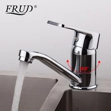 Frud Chrome Polished Kitchen Sink Faucet Zinc Alloy Cold and Hot Water Mixer Tap Deck Mounted Single Handle Tapware Crane R45072