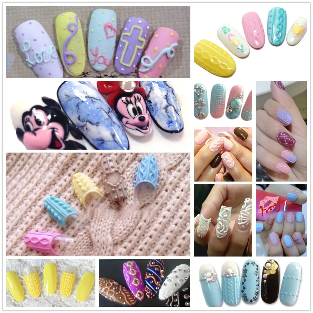 GDCOCO 3D Emboss Gel 4D Drawing Gel Canni Factory 12 colors 8ml Nail Art DIY Design Soak Off UV Sliver Gold Lace Painting Gel