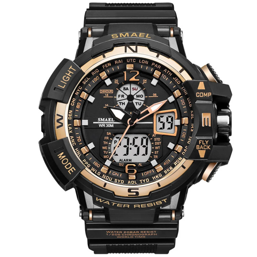 Мужские кварцевые цифровые часы 2018 мужские спортивные в стиле G-Shock светодиодные