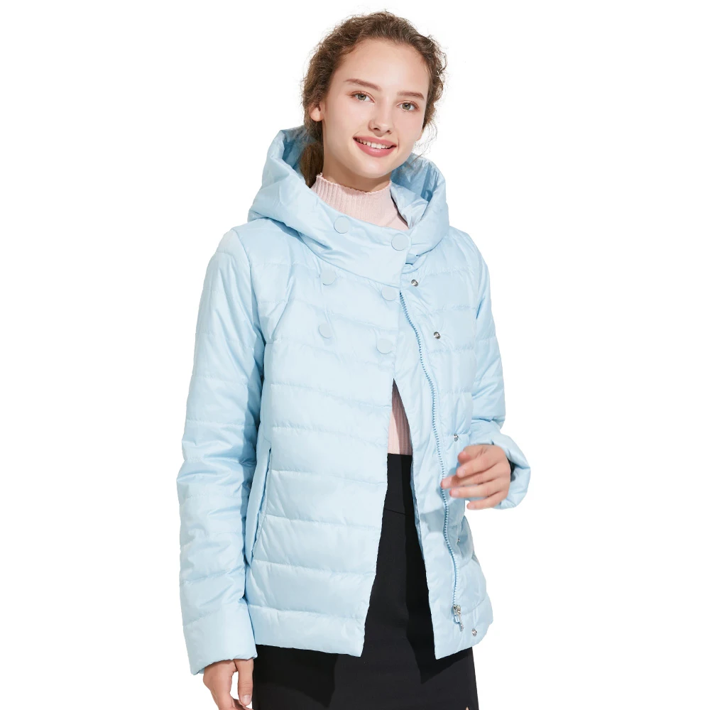 Icebear 2018 Новая женщина куртка с двойной грудью хлопчатобумажную модную модную теплую парку Overwear Осенние женщины COATS 17G2117D