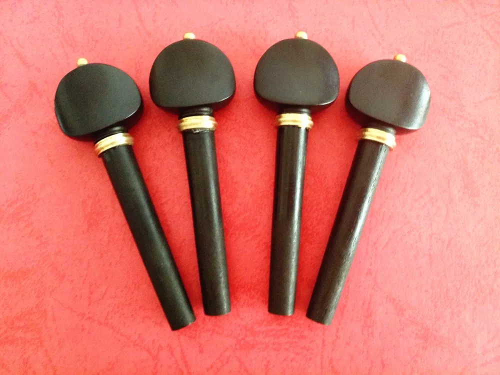 

4pcs high quality 4/4 Violin Pegs ebony Violin Tuning Pegs inlaid copper violin parts