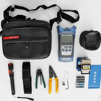 

12pcs/set Fiber Optic Tool Kit with Fiber Cleaver FTTH -70~+10dBm Optical Power Meter 10mW Visual Fault Lcator 10km