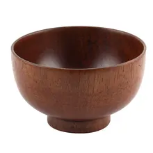 UXCELL Kitchen Wooden Dessert Salad Pasta Soup Food Rice Bowl Brown 11.5 X 6.7Cm bowl | rice
