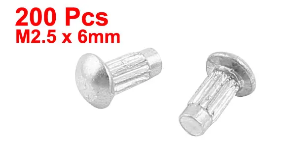 UXCELL 200 шт 3/32 &quotX 1/4&quot Алюминиевые Круглые головки Твердые заклепки накатанные