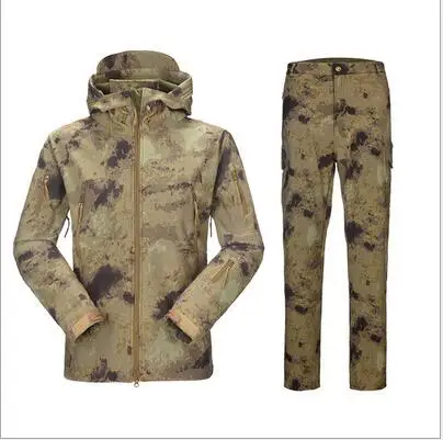 Мужская охотничья одежда куртки+ брюки для охоты на открытом воздухе Камуфляж Мультикам для охоты армии США военный тактический Костюм - Цвет: 7