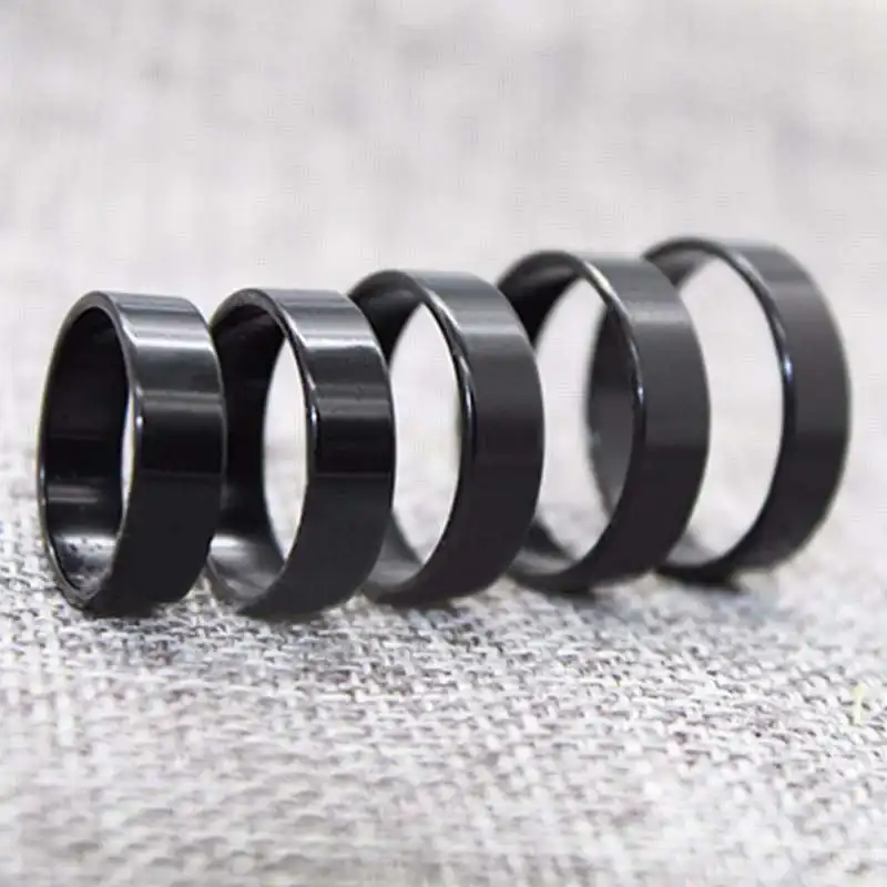 

Men's Ring Man Jewelry Accessories Black Titanium Simple Collocation Preferred Fashion Party Gift