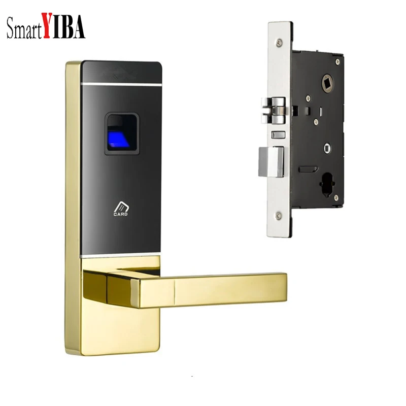 

SmartYIBA Home Security Smart Entry Door Lock Biometric Fingerprint+4 Cards+2 Keys Electronic Intelligent Fingerprint Lock