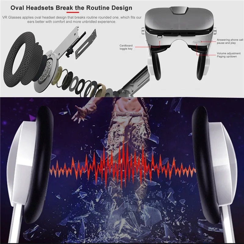  Virtual Reality Glasses 3D VR Glasses Box VR Headset Virtual Reality Headset with 3D Headphones & G