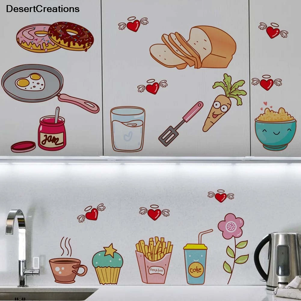 

Cartoon Kitchen Refrigerator Door Stickers Decorative Stickers Food Fruit Removable Wall Sticker stickers On The Wall