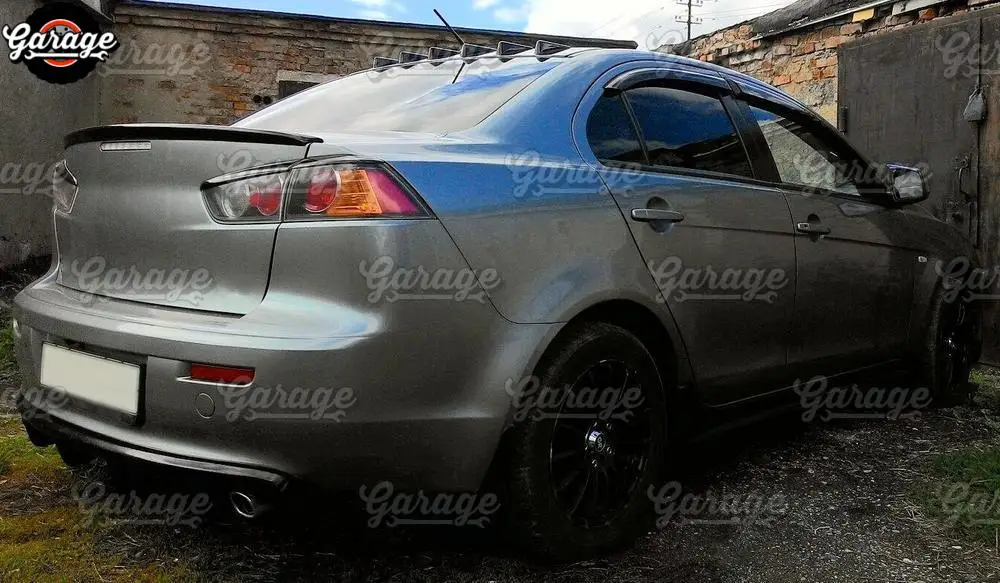 Диффузор для Mitsubishi Lancer 10 2007 2015 заднего бампера ABS пластик одна прокладка трубы