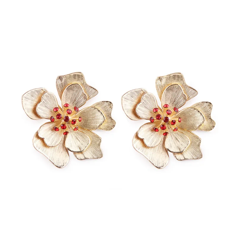 8 сезонов, модные серьги-гвоздики, золотые, серебряные, сплав, Цветочный стиль, цветные стразы, летняя серия, аксессуары для женщин, 1 пара