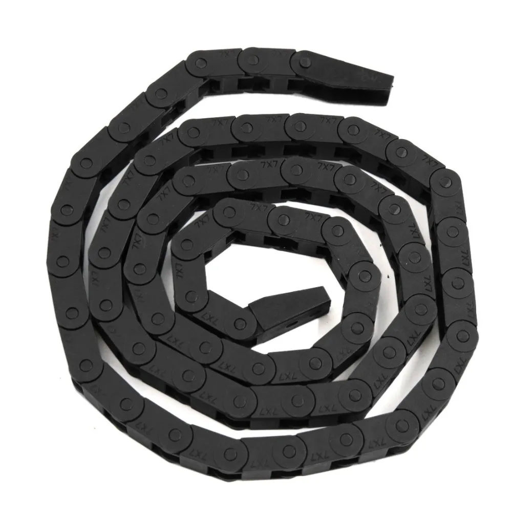 

UXCELL Cable Drag Chain 1m Length 7 x 7mm Black Plastic Flexible Carrier Chain For CNC Router Machine Tools Transmission Chains
