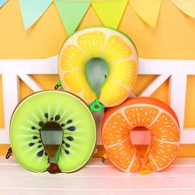 Cartoon Fruit Cute U Shape Neck Pillow Soft Cushion for Car Home Office Travel