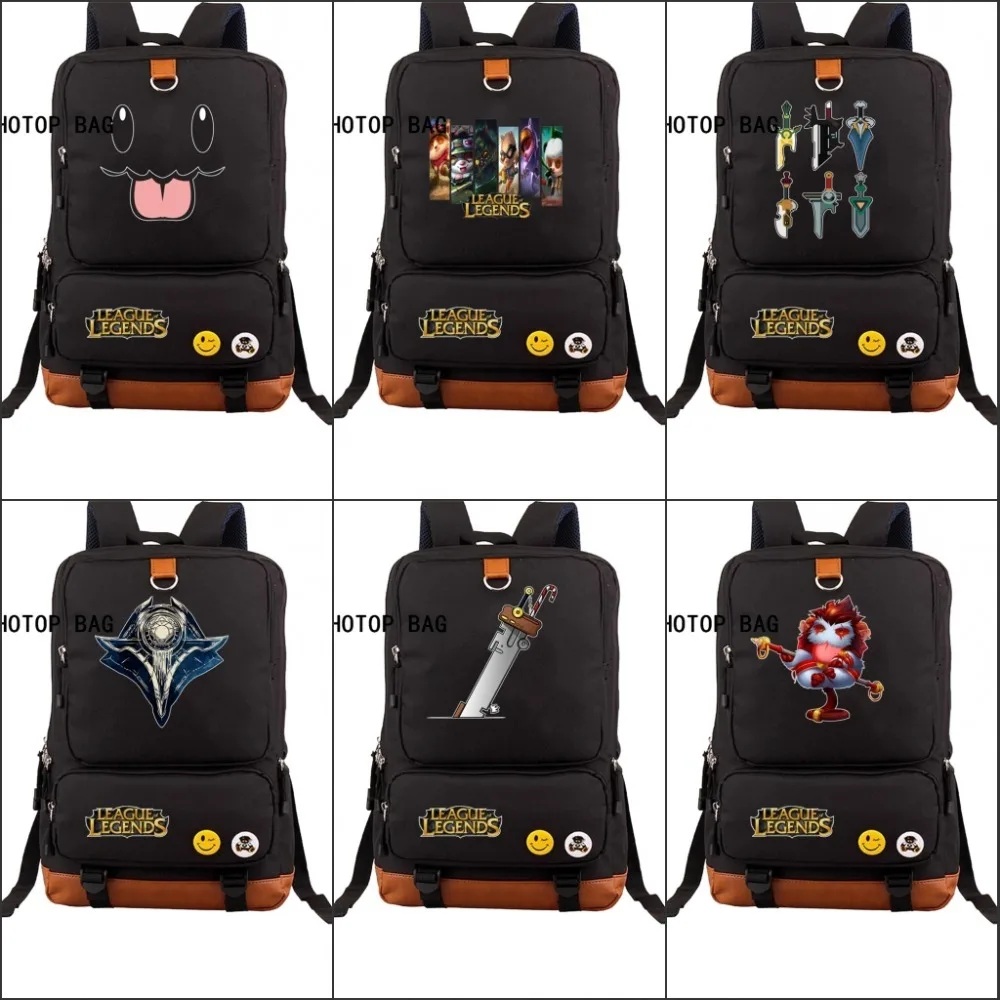 

HOT Game LOL backpack teenagers backpack Student book bag School Bags men women travel Shoulder Bag Laptop Bags package 29 style