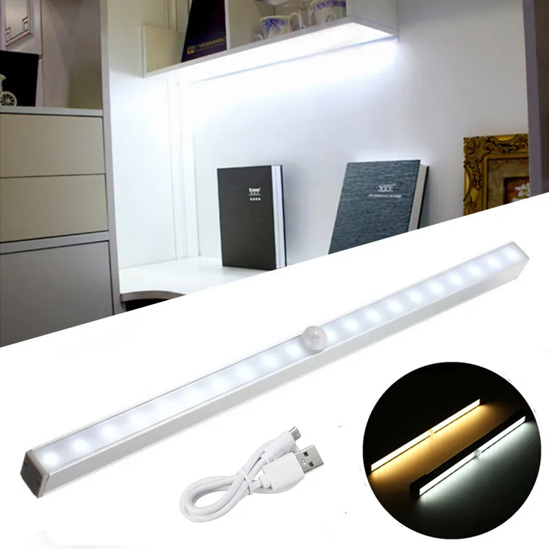 

34CM Super Bright 20 LED Bar Light Wireless PIR Motion Sensor LED Strip Lamp Under Cabinet USB Night Light DC5V