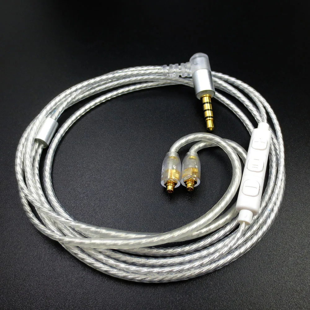 Zsfs с серебряным покрытием микрофоном MMCX кабель для Shure se215 se315 se425 se535 Se846 ue900 W40 W60 W80 es10 es20 es30 es50 es60 наушники