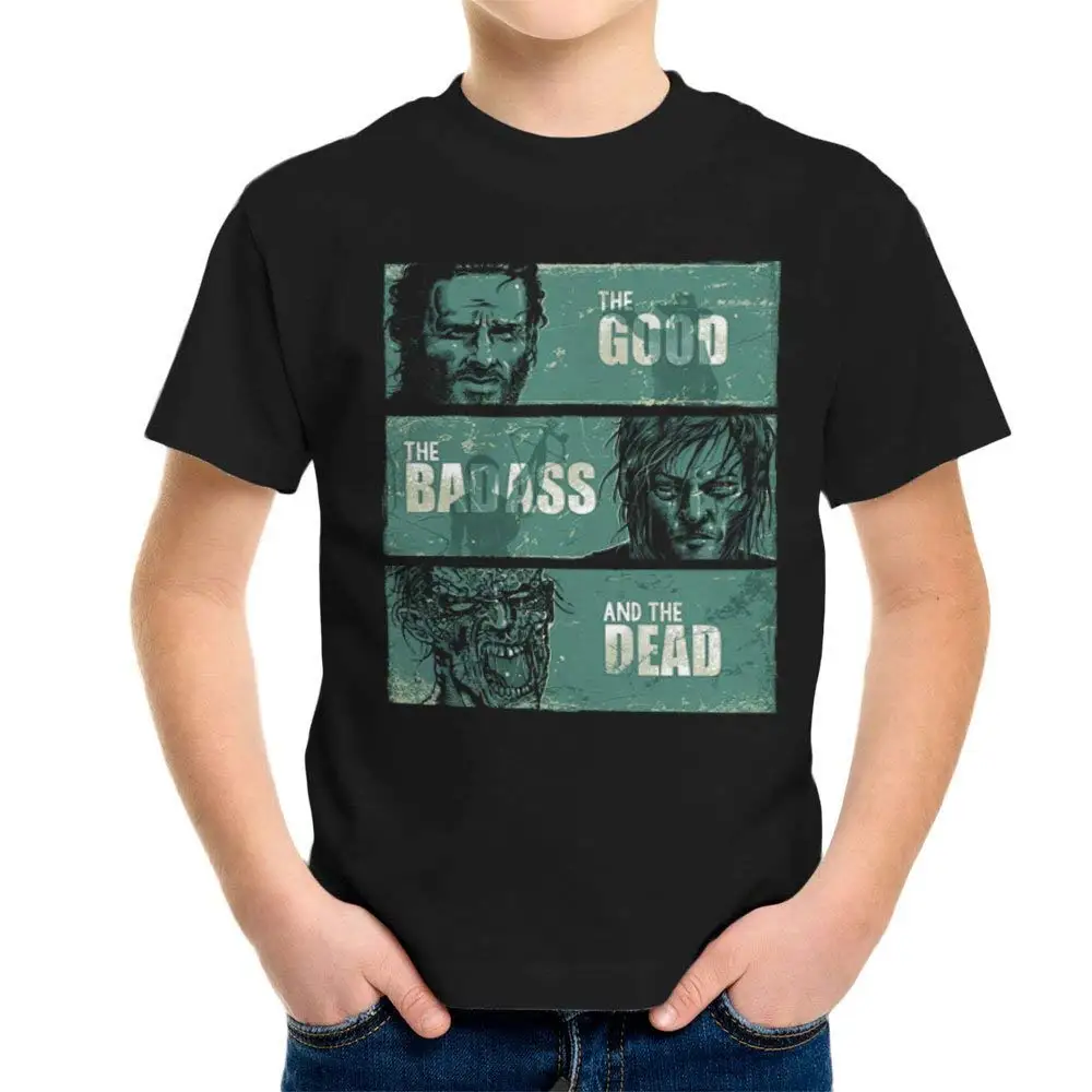 The Good The Bad Ass and The Dead Ходячие мертвецы 100% хлопок Лето для мужчин Забавные топы Принт футболки