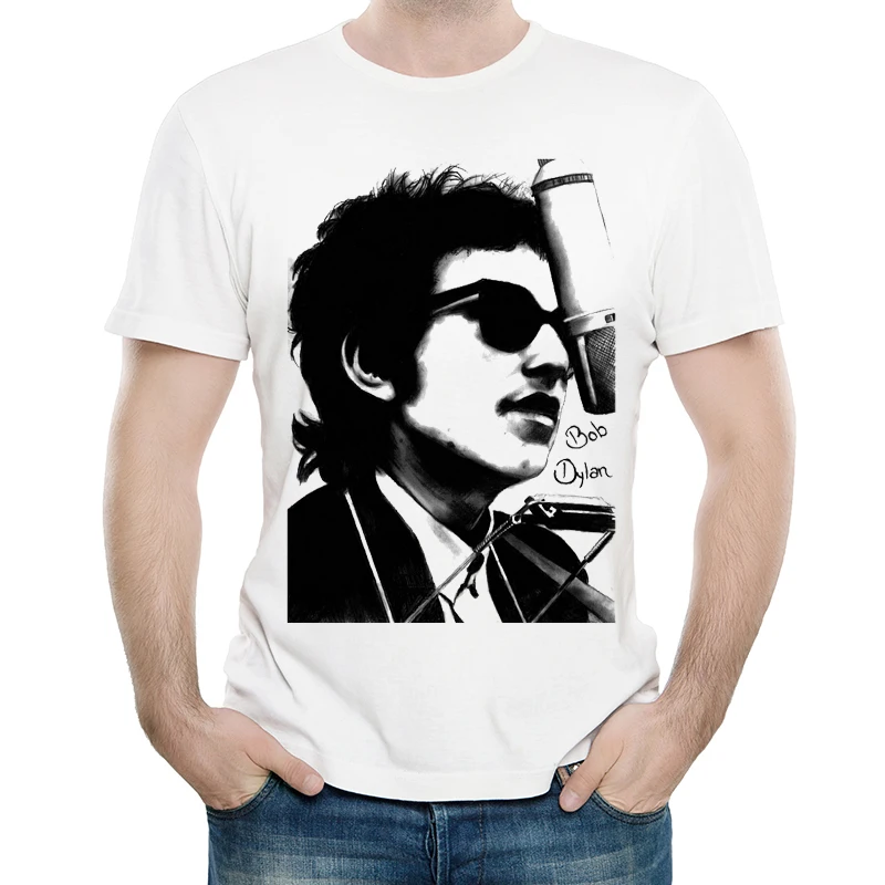 

Bob Dylan T Shirt White Color Mens Fashion Short Sleeve Bob Dylan Logo Print T-shirt Tops Tees tshirt Casual T-shirt