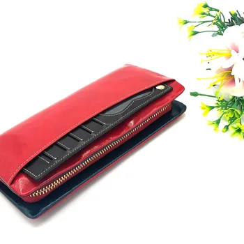 

Trend women's long zipper leather clips female wallet large capacity wallet ladies long hand bag multi-card wallet