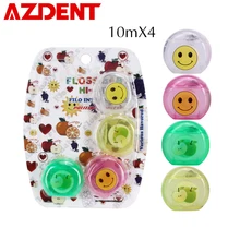 AZDENT 4 шт./упак. мятным вкусом зубной Flosser 10 м вощеный зуб нитью зубы устные чистые зуб Палочки Портативный зубная нить уход за полостью рта