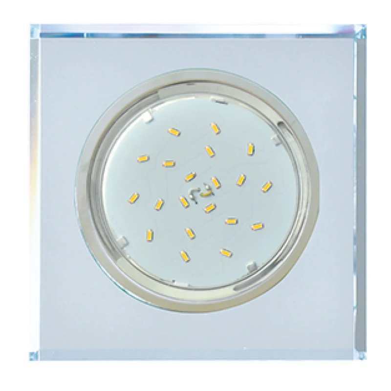 Ecola GX53 H4 5311 Glass Светильник встраиваемый для ламп Стекло Квадрат скошенный край