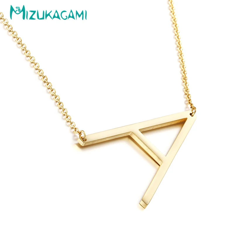 2018 Настоящее Макси ожерелье Collares Collier модное Трендовое с 26 буквами титановый