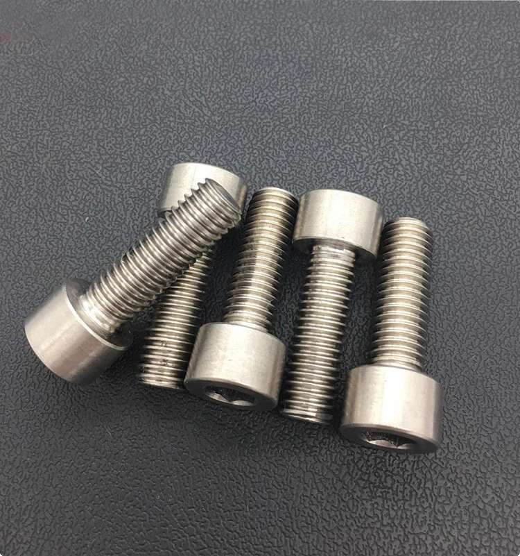 2pcs M6 pure titanium screws allen cup head bolts Ti hex socket cap