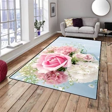 Else синий пол розовый цветок розы 3d узор принт нескользящие микрофибры гостиной декоративные современные моющиеся области коврик