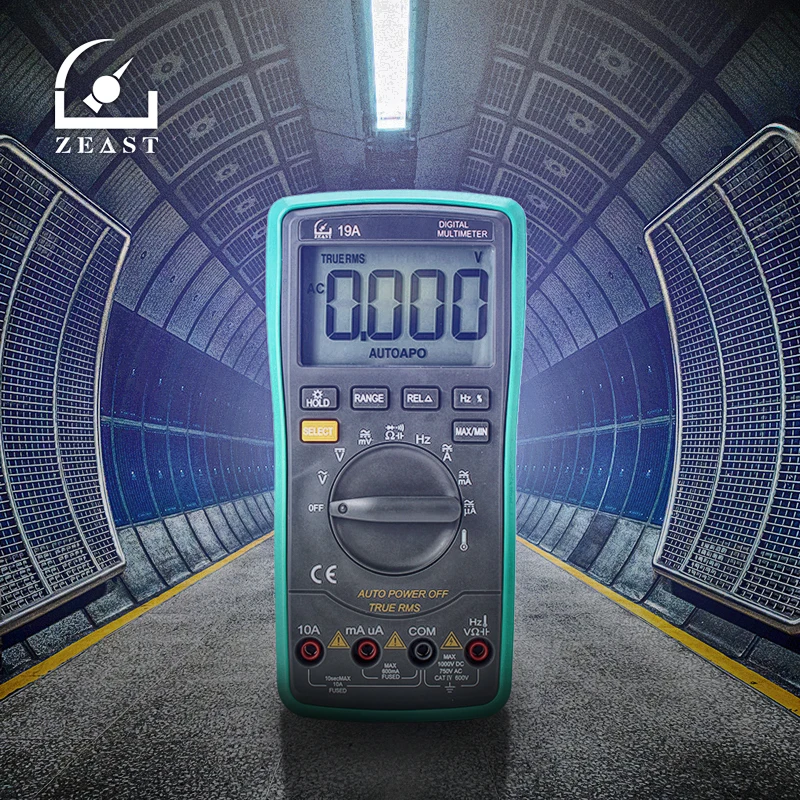 ZEAST 6000 Counts Multimeter Digital Professional Voltmeter Ammeter Tester AC DC Ohm Temperature True RMS Backlight Range HY-19A ZEAST 6000 Counts Multimeter Digital Professional Voltmeter Ammeter Tester AC DC Ohm Temperature True RMS Backlight Range HY-19A