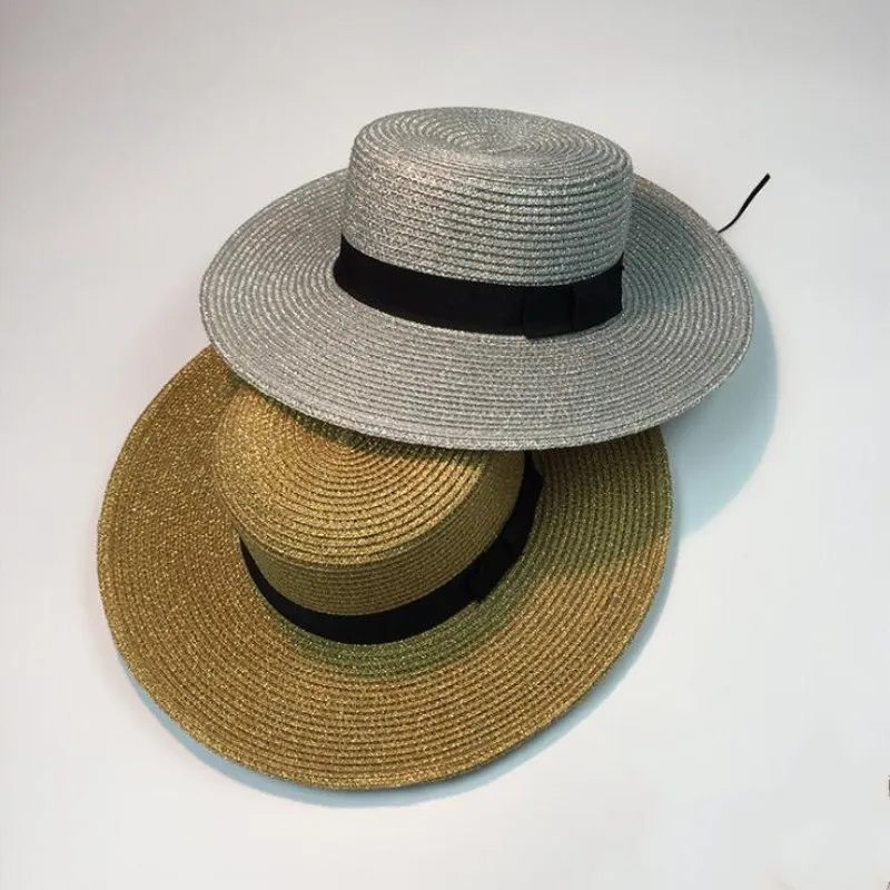 Seioum новые летние женские шляпы шикарная Золотая модная соломенная шляпа английская морская пляжная шапка