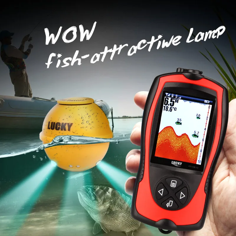 

Lucky FF1108-1CWLA Single Beam Wireless Fish Finder With Flashlight Camera 147m/45ftSensitive Anti-Clutter Attractive Lamp Sound