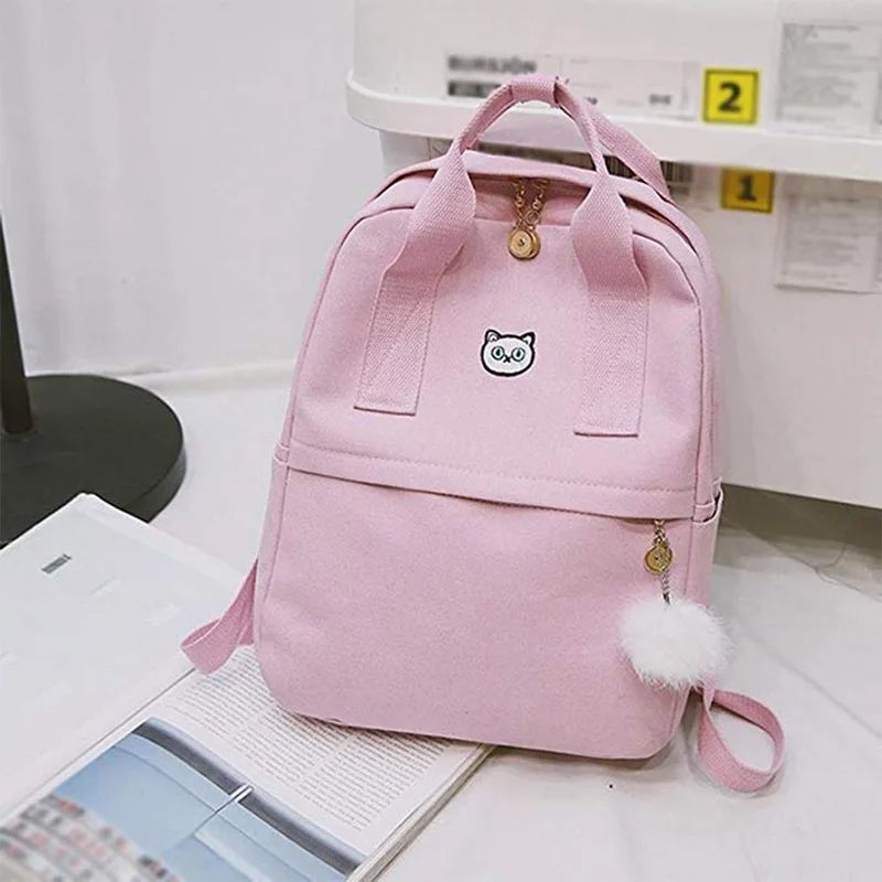 Us 10 16 25 Off Wenyujh Women Backpack For School Agers S Kawaii Bag 2018 Bookbag Canvas Female Backbag Rucksack With Fur Ball In Us 10 16 25 Off Wenyujh Women Backpack For School Agers S Kawaii Bag 2018 Bookbag Canvas Female Backbag Rucksack With Fur Ball In