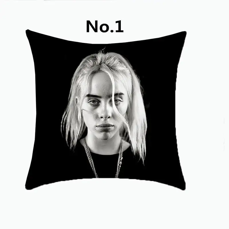 Наволочка из полиэстера с принтом Billie Eilish, декоративные подушки для дома, поп-певец Billie, чехол для подушки - Цвет: 1