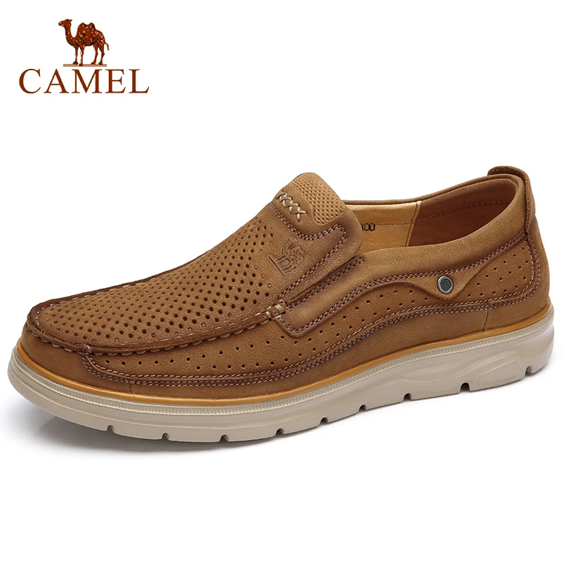 Мужская дышащая обувь CAMEL светло коричневая повседневная из натуральной