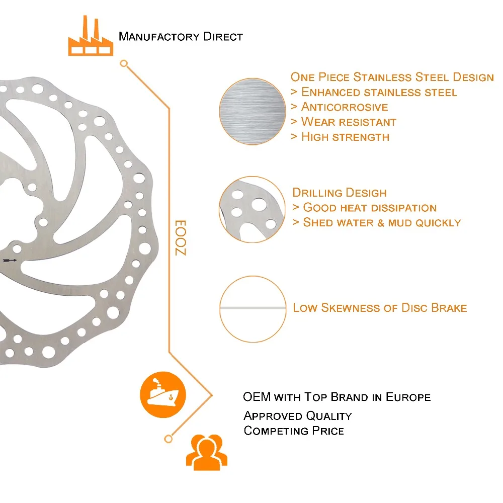 EOOZ запчасти для велосипеда MTB горный велосипед дорожный велосипед ротор дискового тормоза 6 дюймов 160 мм с болтами