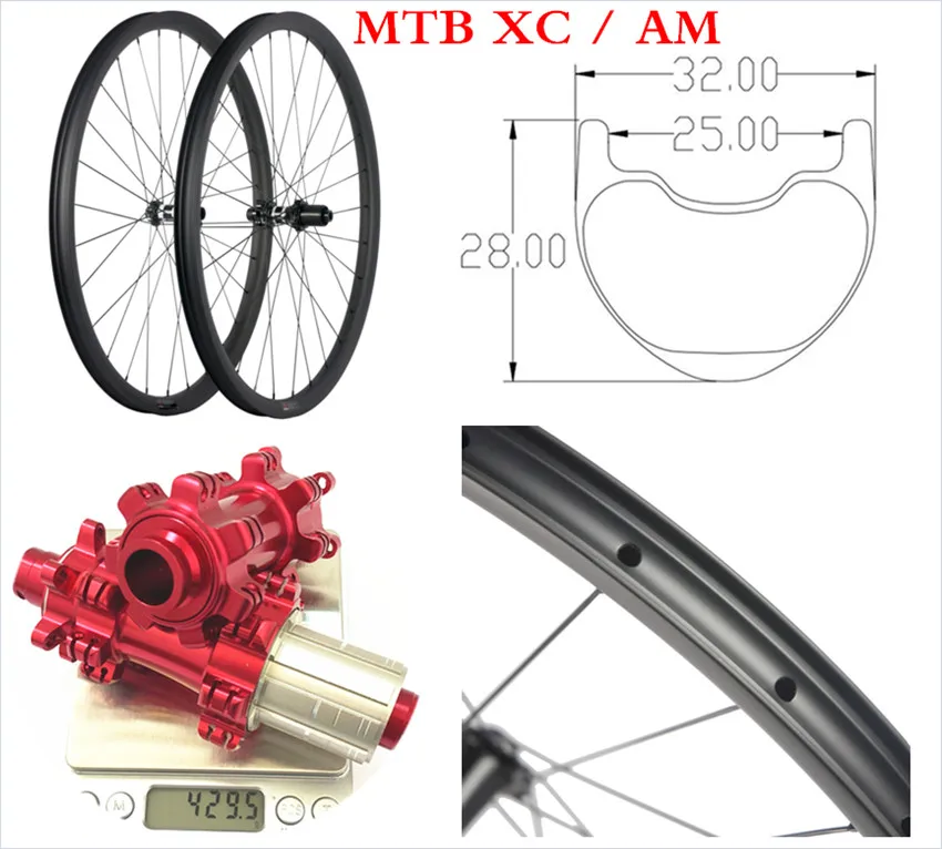 AM 29 MTB велосипед ER углерода колесные диски для горного велосипеда бескамерные колеса для горных велосипедов Колесная мост 100*12/142*12