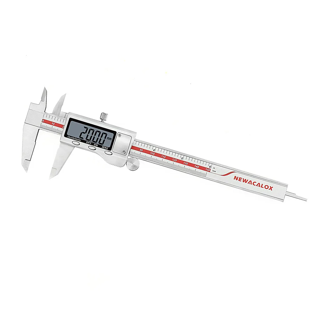 NEWACALOX 150 мм/0-6 дюймов штангенциркуль измерительный инструмент цифровой штангенциркуль из нержавеющей стали точный метрический металлический штангенциркуль