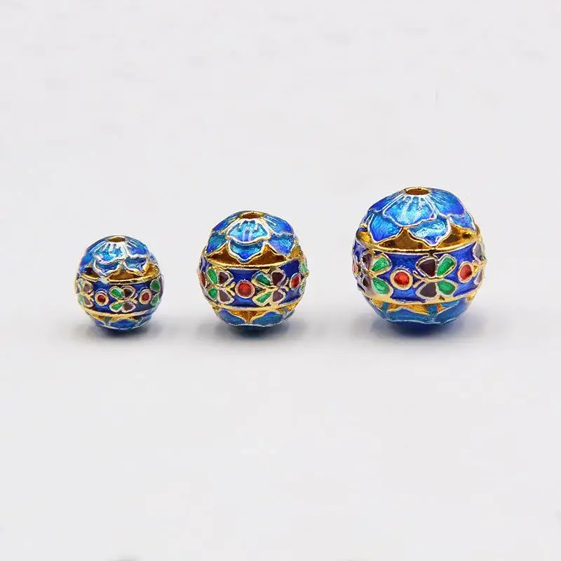 Cloisonne Beads Metal beads Enamel Necklace Spacer Decoration Charm 12mm 10pcs